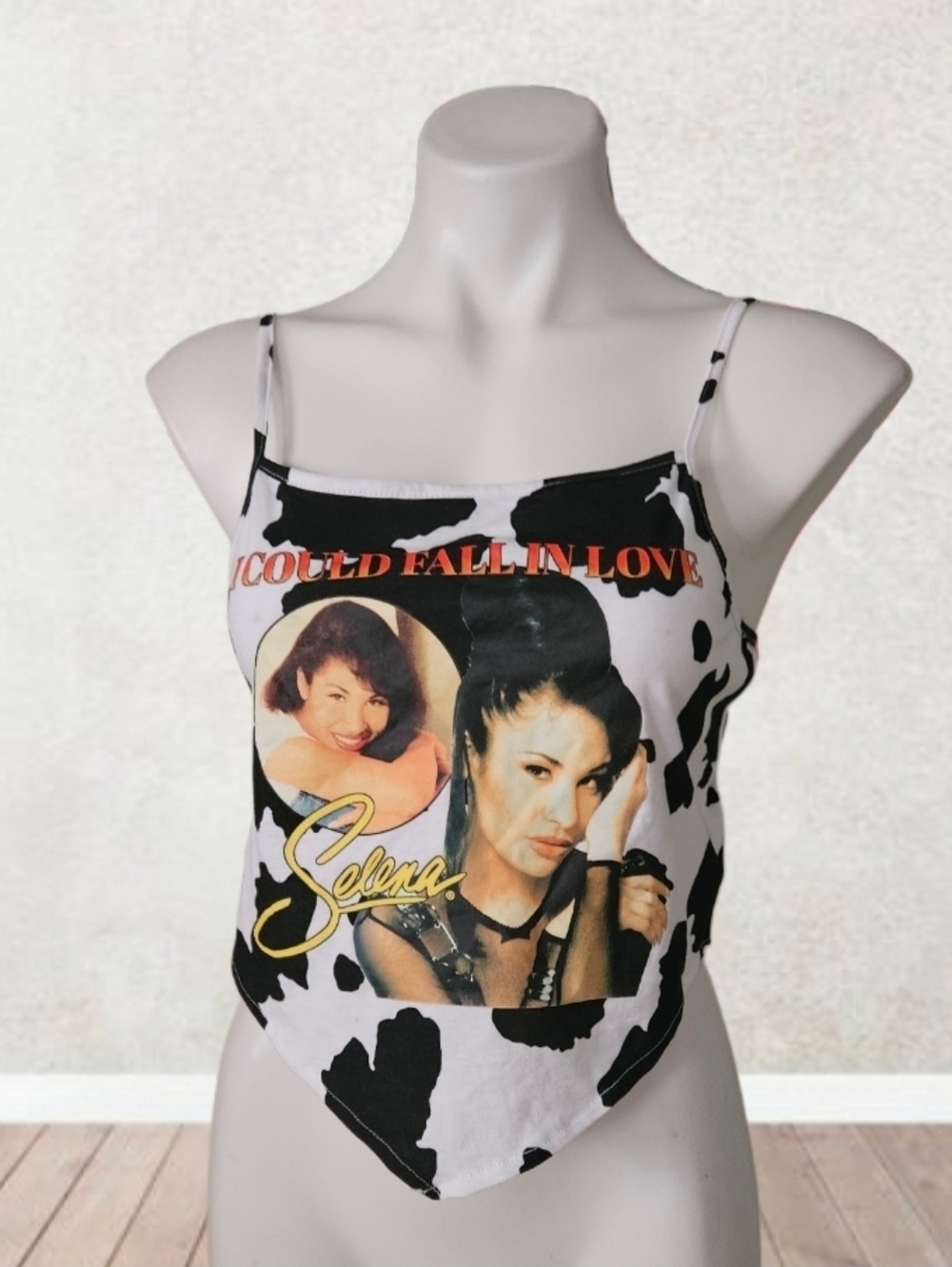Selena Vintage Y2k Selena cow printcrop Top Medium